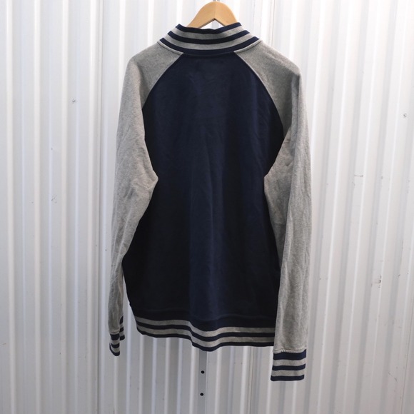 NWT Vtg Polo Ralph Lauren Full-zip Track Jacket Men's 2XL Cotton Blend Navy/Gray - Picture 2 of 7